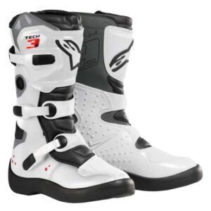 Cizme de piele Teren accidentat TECH 3S NEW ALPINESTARS MX culoare alb/negru, marime EURO 35 copii
