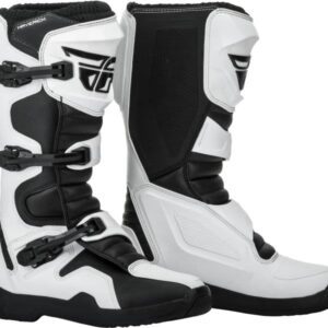 Cizme de piele / Enduro MAVERIK FLY RACING culoare alb/negru, marime 8 marime EU 42