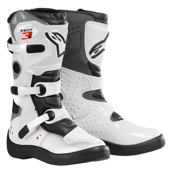 Cizme de piele Teren accidentat TECH 3S NEW ALPINESTARS MX culoare alb/negru, marime EURO 35 copii